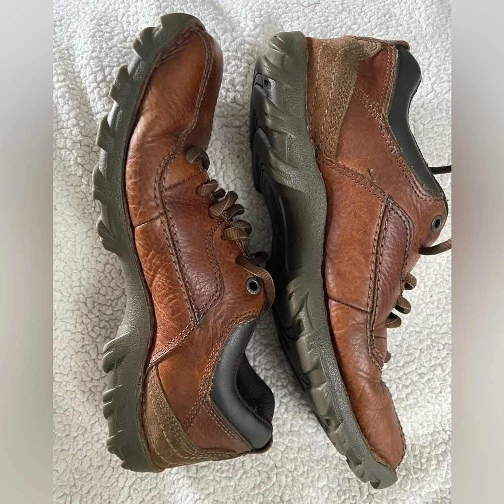 CAT Caterpillar Men’s Brown Leather Lace Up Oxford Shoes Size 8